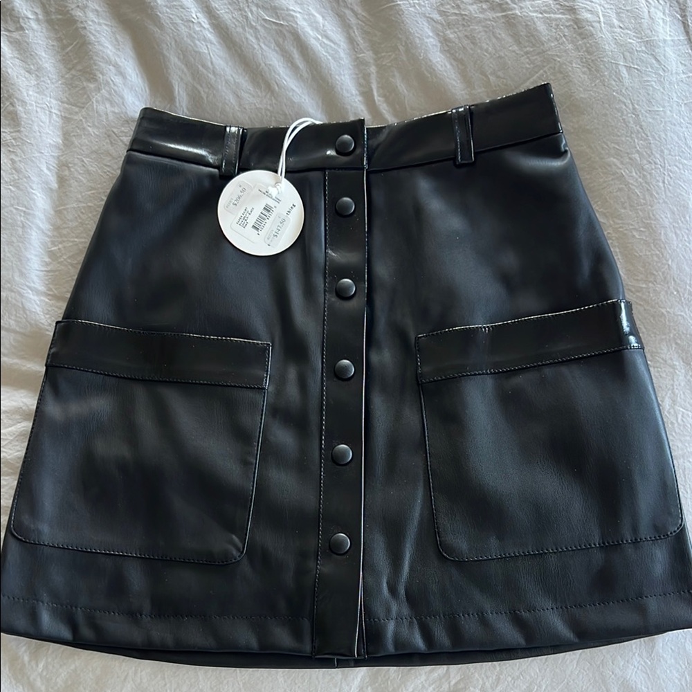 Staud Faux Leather Skirt